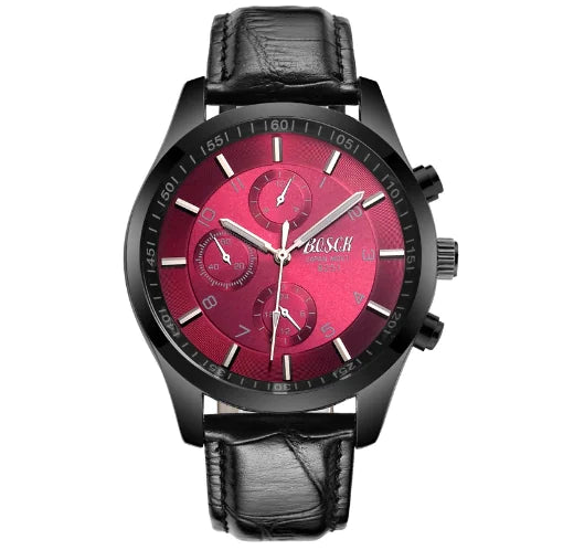 Men's Ultra-Thin Black Steel Sports Watch with Luminous Dial